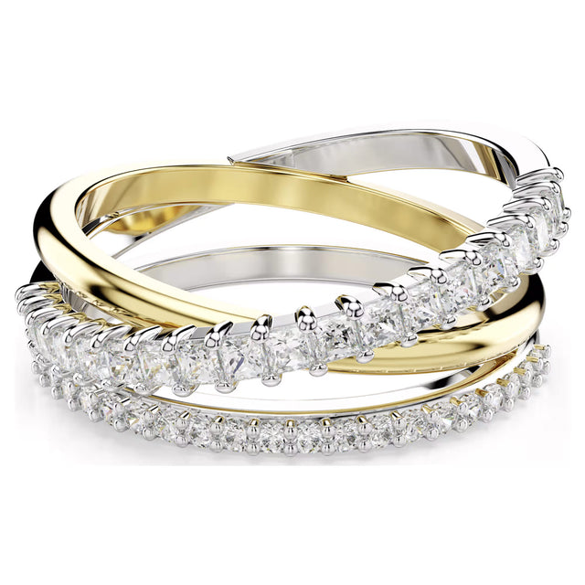 Swarovski Hyperbola ring, Mixed cuts, White, Mixed metal finish