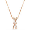 Swarovski Hyperbola pendant, Mixed cuts, Twist, White, Rose gold-tone plated