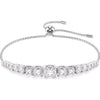 Swarovski Matrix bracelet, Gradient of round cuts, White, Rhodium plated, Medium