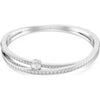 Swarovski Hyperbola bangle, Mixed cuts, White, Rhodium plated