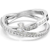 Swarovski Hyperbola ring, Size 50, Mixed cuts, White, Rhodium plated