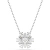 Swarovski Idyllia pendant, Mixed cuts, Snowflake, White, Rhodium plated