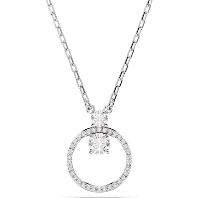 Swarovski Constella pendant, Round cut, White, Rhodium plated