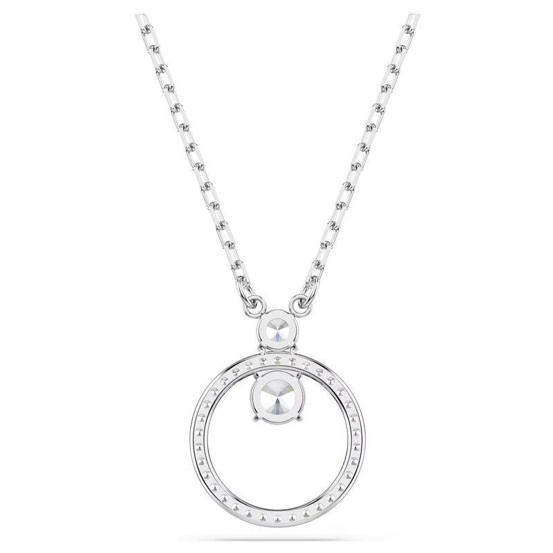 Swarovski Constella pendant, Round cut, White, Rhodium plated