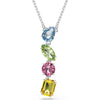 Swarovski Gema Y pendant, Mixed cuts, Multicolored, Rhodium plated