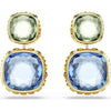 Swarovski Chroma drop earrings, Cushion cut, Multicolored, Gold-tone plated