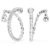 Swarovski Matrix hoop earrings, Mixed cuts, White, Rhodium plated