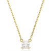 Swarovski Stilla pendant, Square cut, White, Gold-tone plated