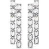 Swarovski Millenia clip earrings, Octagon cut, Long, White, Rhodium plated