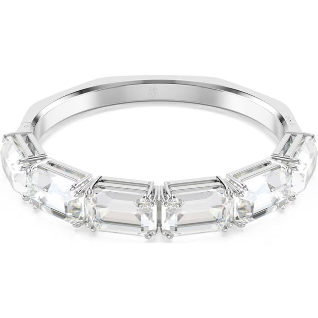 Swarovski Millenia bangle, Medium, Octagon cut, White, Rhodium plated