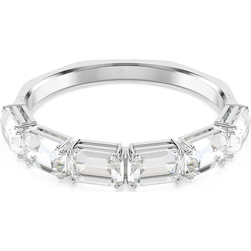 Swarovski Millenia bangle, Medium, Octagon cut, White, Rhodium plated