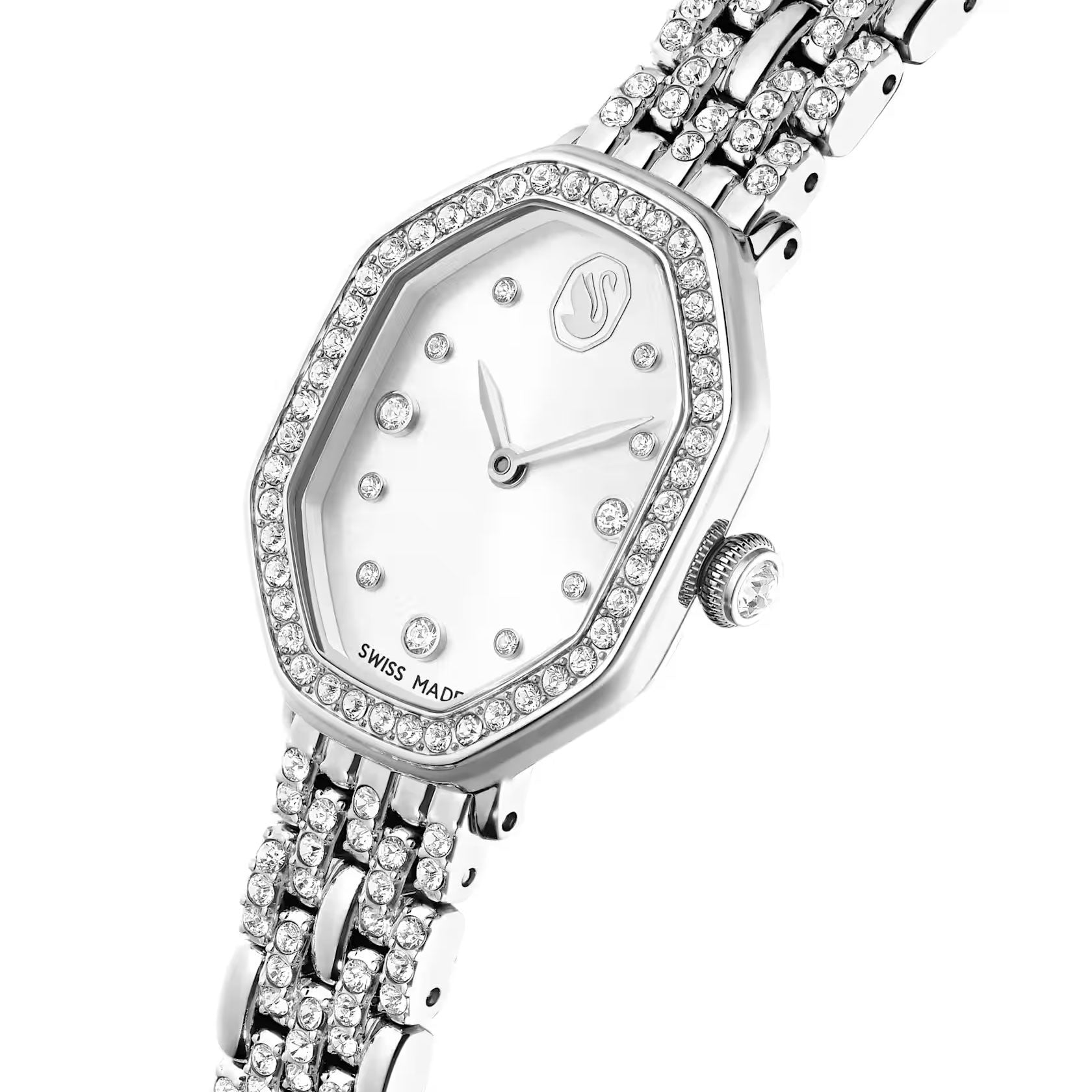 Swarovski Dextera Octagon watch, Swiss Made, Metal bracelet
