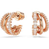 Swarovski Hyperbola hoop earrings, Mixed cuts, Mini, White, Rose gold-tone plated