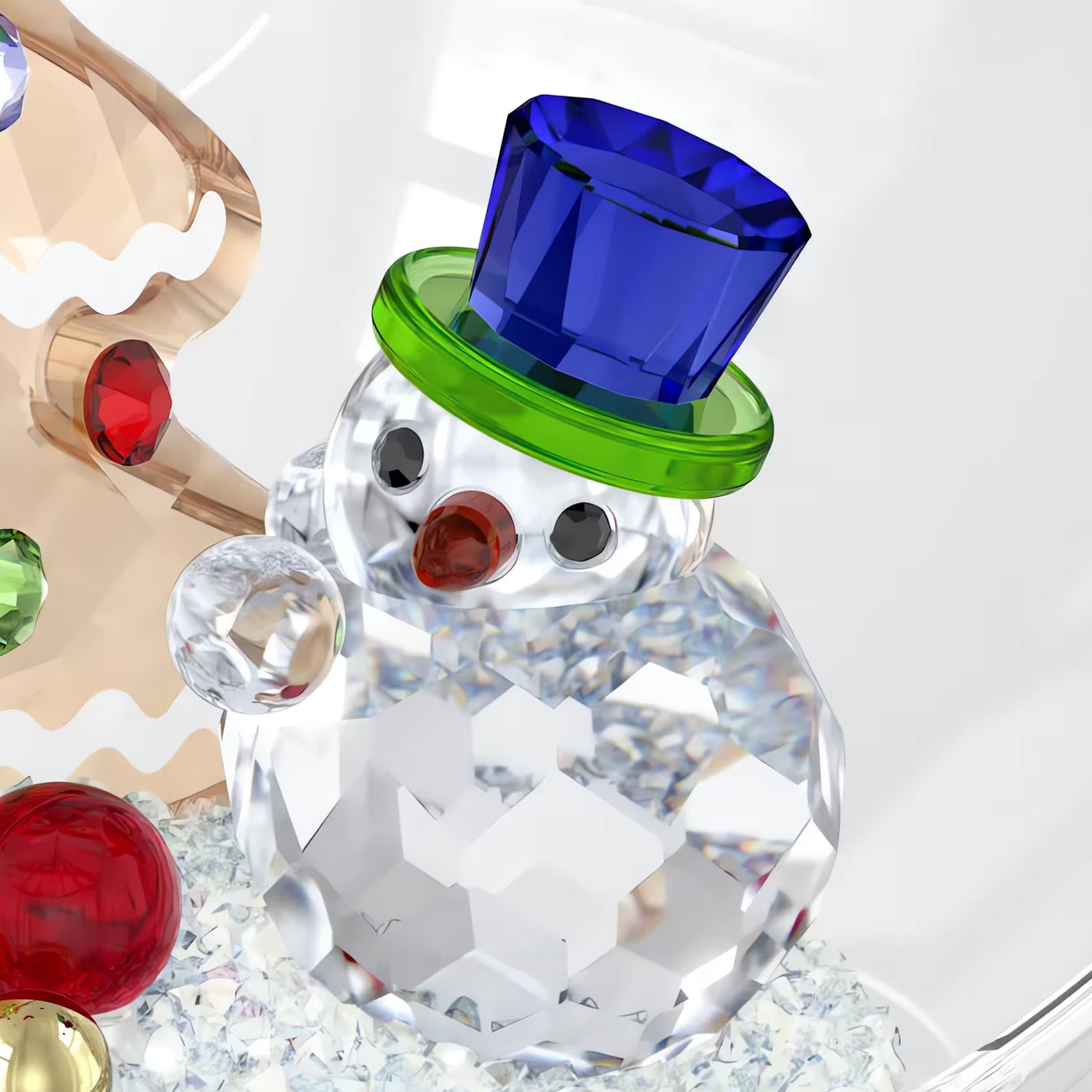 置物 Swarovski Holiday Cheers man Holiday Cheers dulcis Snowman, Green | Swarovski