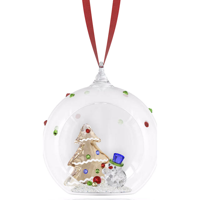 Swarovski Holiday Cheers Tree and Snowman Ball Hanging Ornament
