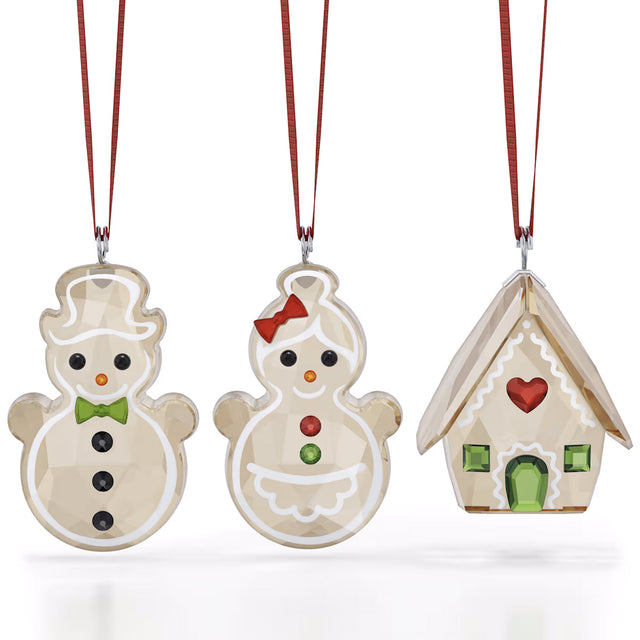Swarovski Holiday Cheers Gingerbread Hanging Ornament Set