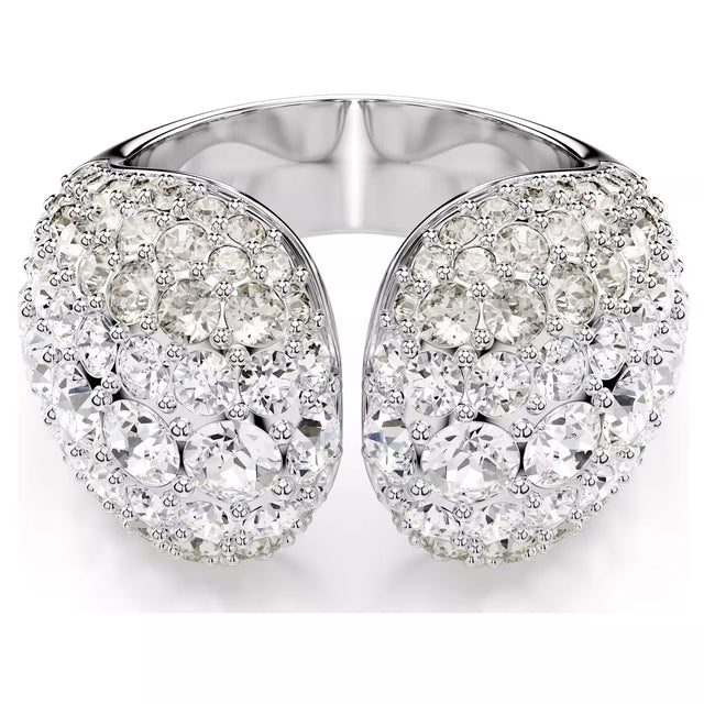 Swarovski Sublima cocktail ring, Round cut, White, Rhodium plated