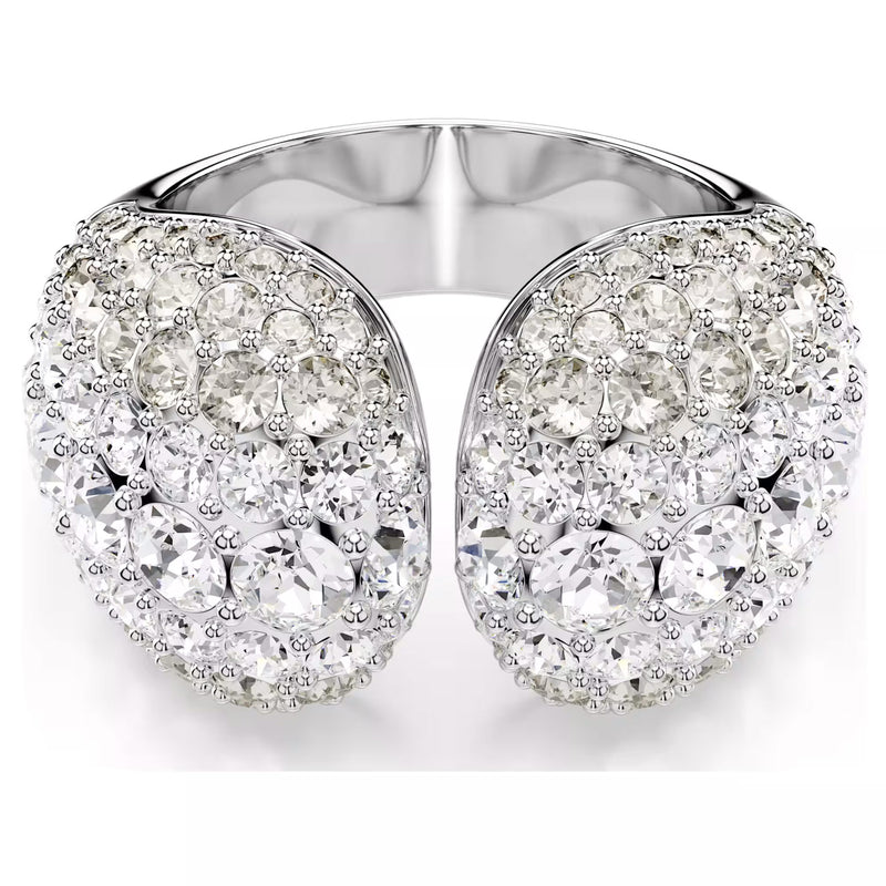 Swarovski Sublima cocktail ring, Round cut, White, Rhodium plated