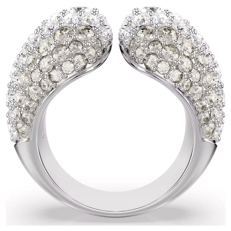 Swarovski Sublima cocktail ring, Round cut, White, Rhodium plated