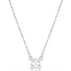 Swarovski Stilla pendant, Square cut, White, Rhodium plated