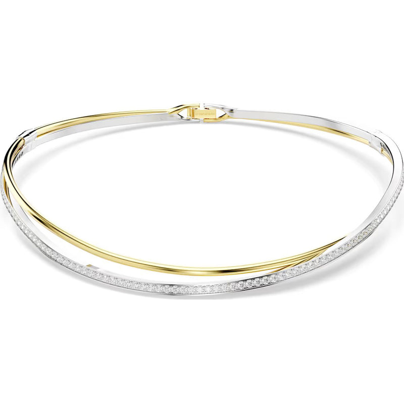 Swarovski Hyperbola choker, Round cut, Medium, White, Mixed metal finish