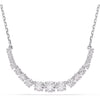 Swarovski Matrix necklace, Gradient of round cuts, White, Rhodium plated