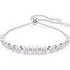 Swarovski Imber Tennis bracelet, Mixed round cuts, White, Rhodium plated, Medium