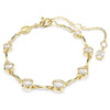Swarovski Imber Tennis gold bracelet, Mixed round cuts, White, Gold-tone plated, Medium