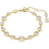 Swarovski Imber Tennis bracelet, Mixed cuts, White, Gold-tone plated, Medium
