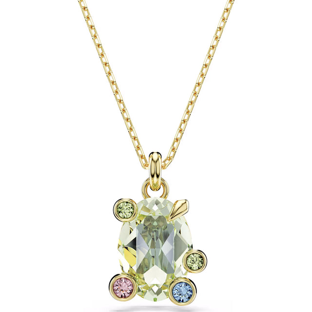 Swarovski Gema pendant, Mixed cuts, Multicolored, Gold-tone plated