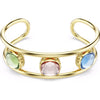 Swarovski Chroma cuff, Cushion cut, Green, Gold-tone plated, Medium