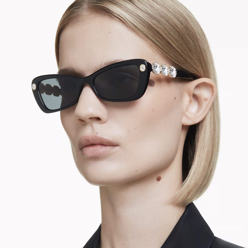 Swarovski Sunglasses, Butterfly shape, SK6033, Black
