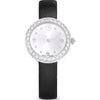 Swarovski Matrix Tennis watch, Swiss Made, Leather strap, Black, Stainless Steel