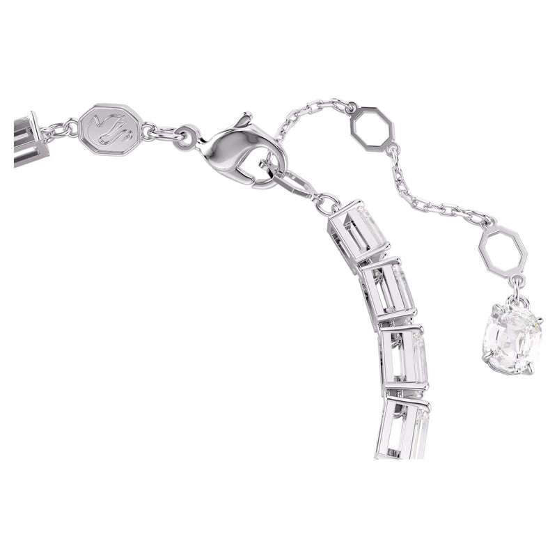 Swarovski Matrix Tennis bracelet, Baguette cut, White, Rhodium plated