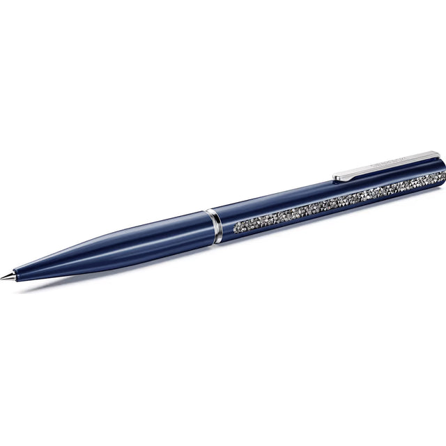 Swarovski Crystal Shimmer Glide ballpoint pen, Blue, Blue lacquered, Chrome plated