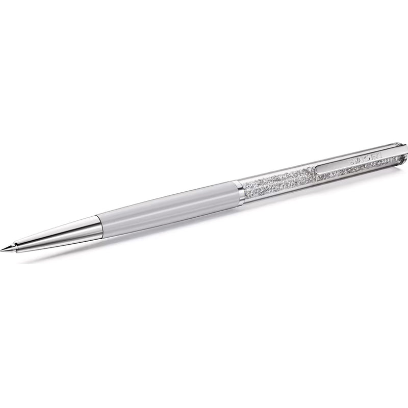 Swarovski Crystalline Silk ballpoint pen, White, White lacquered, Chrome Plated