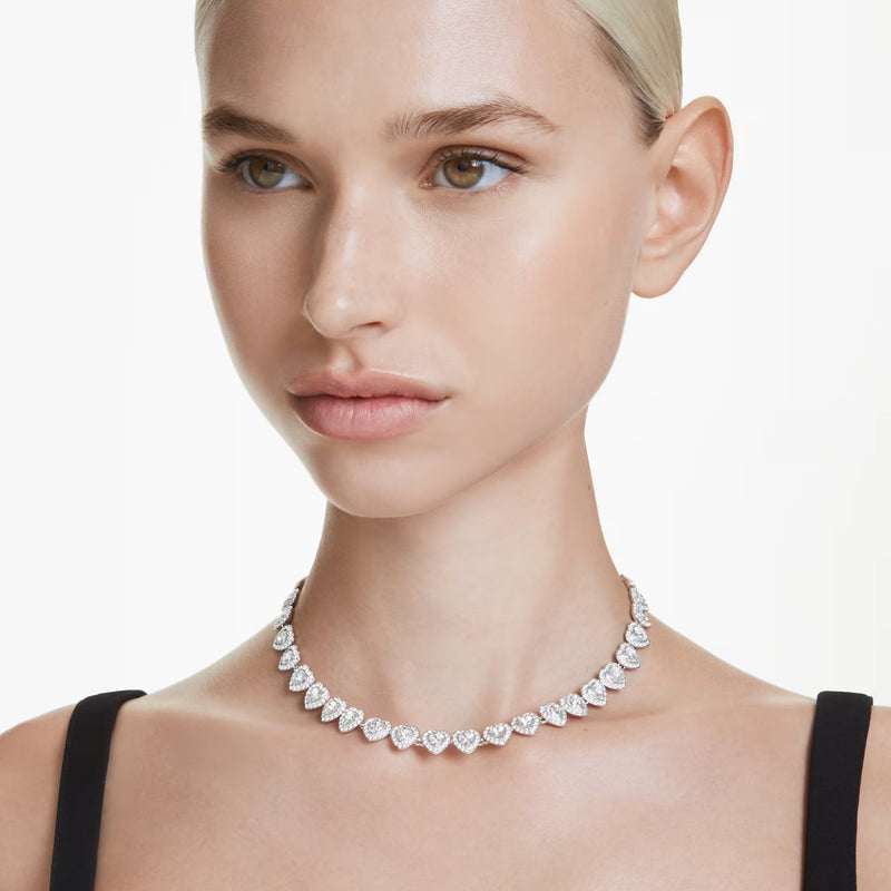 Swarovski x Ariana Grande Capsule Angelic Necklace, White, Rhodium Plated