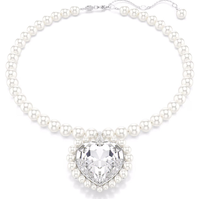 Swarovski x Ariana Grande Capsule Pearl Pendant, White, Rhodium Plated