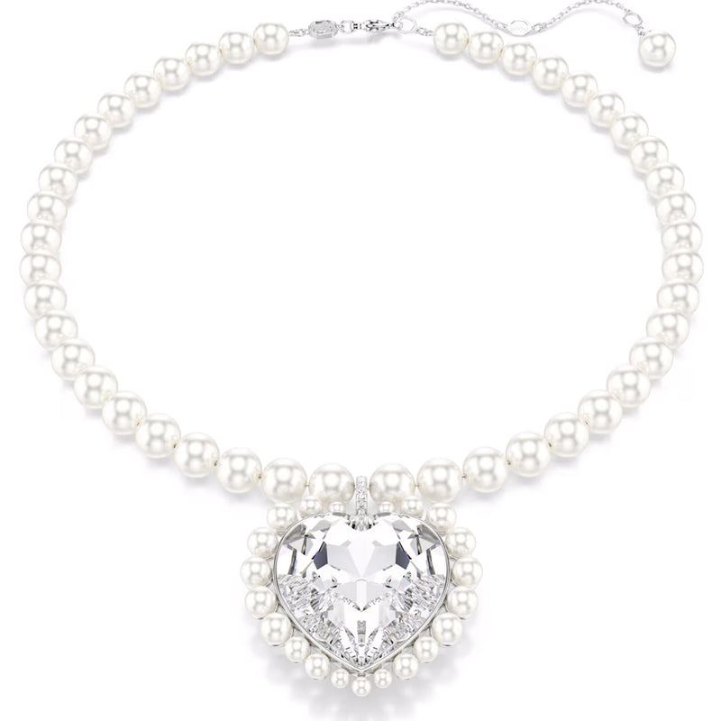 Swarovski x Ariana Grande Capsule Pearl Pendant, White, Rhodium Plated