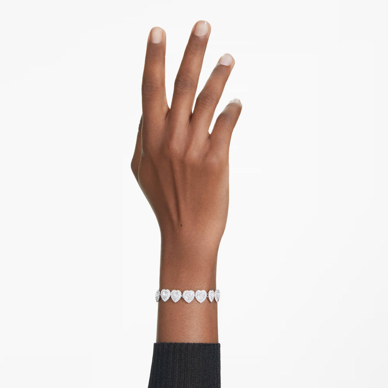 Swarovski x Ariana Grande Capsule Angelic Bracelet, White, Rhodium Plated, Medium