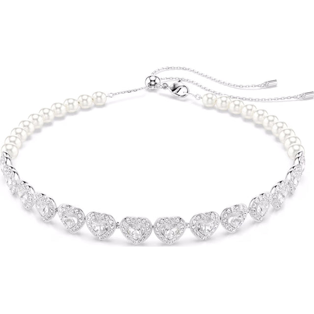 Swarovski x Ariana Grande Capsule Angelic Choker, White, Rhodium Plated