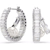 Swarovski x Ariana Grande Capsule Pearl Hoop Earrings, White, Rhodium Plated