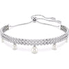 Swarovski x Ariana Grande Capsule Pearl Bracelet, White, Rhodium Plated, Medium
