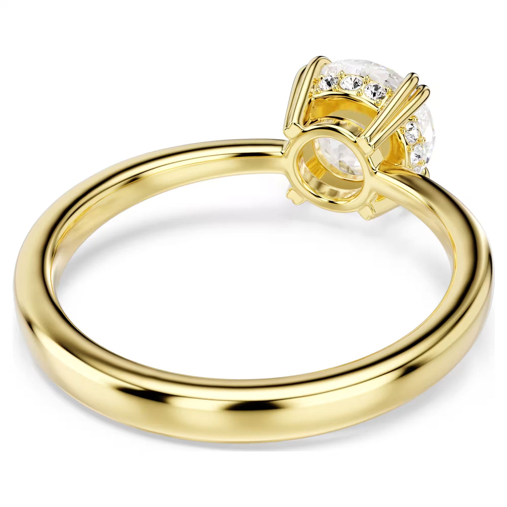 Swarovski Stilla Attract cocktail ring, Round cut, White, Size 55