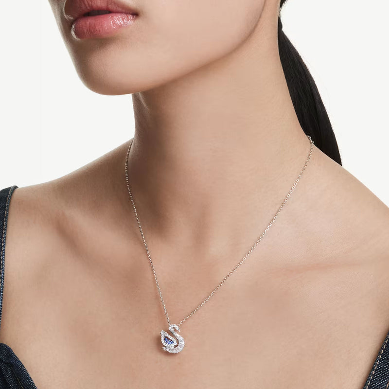 Swarovski Swan pendant, Mixed cuts, Swan, Blue