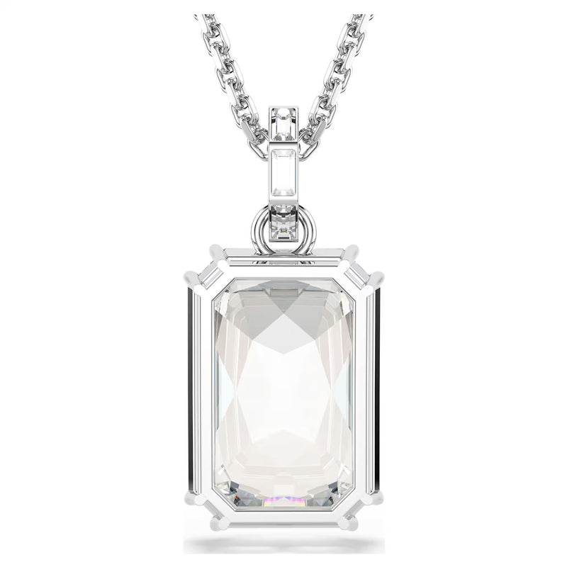 Swarovski Millenia pendant, Octagon cut, White, Rhodium plated