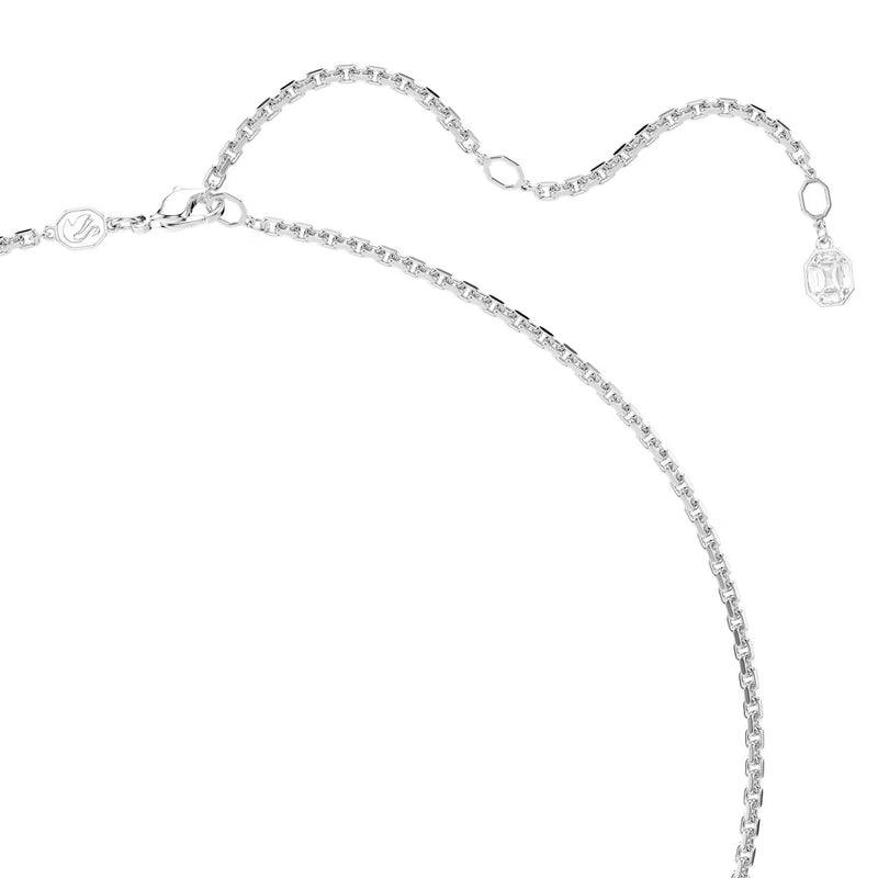Swarovski Millenia pendant, Octagon cut, White, Rhodium plated