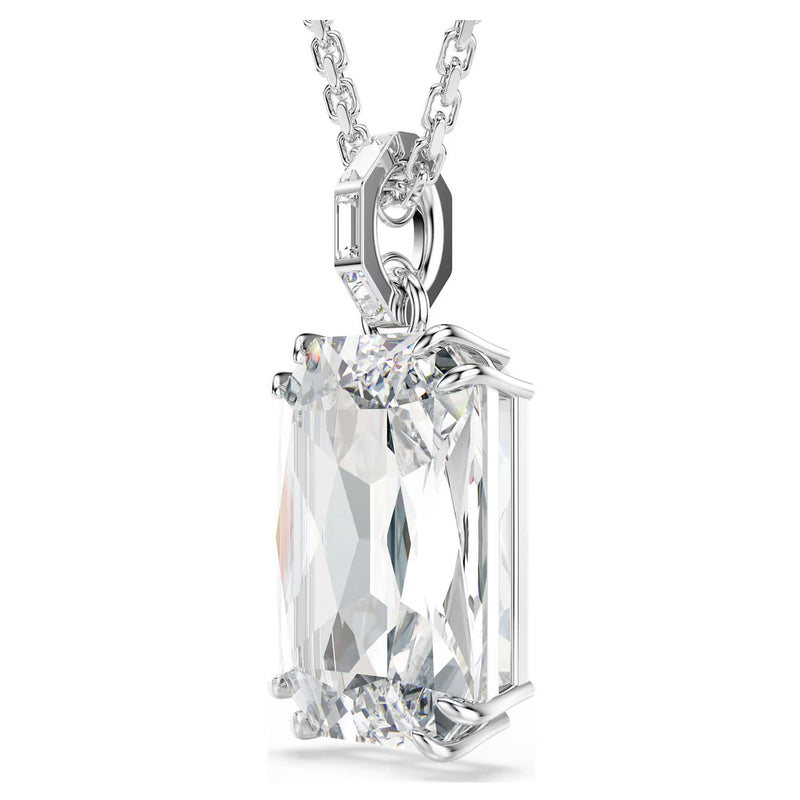Swarovski Millenia pendant, Octagon cut, White, Rhodium plated