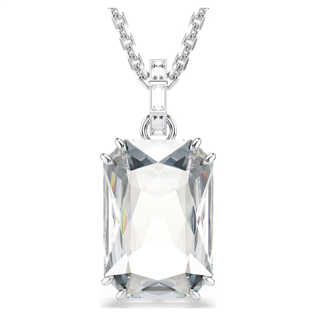 Swarovski Millenia pendant, Octagon cut, White, Rhodium plated