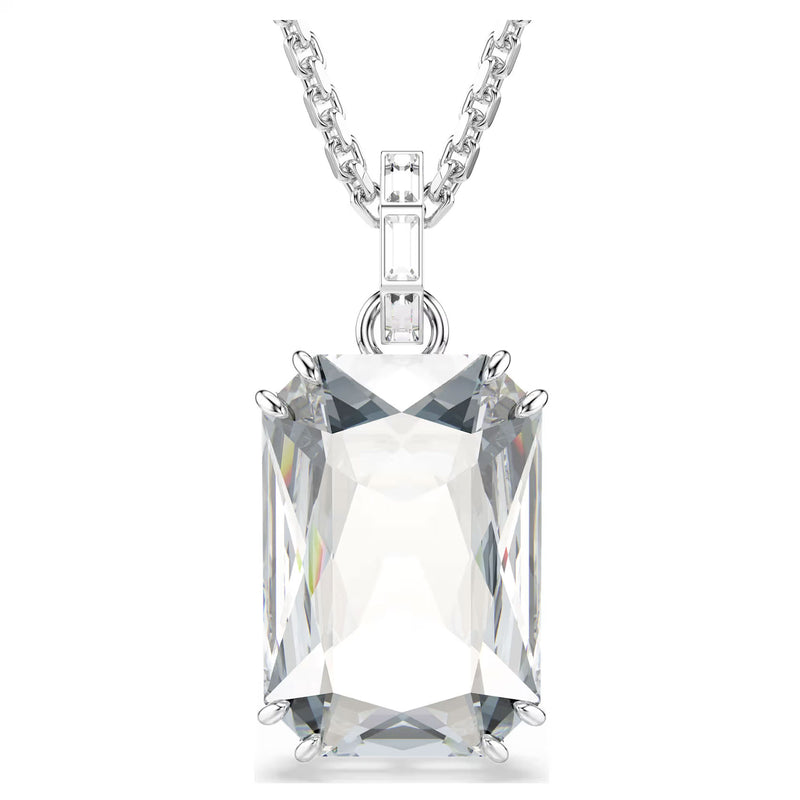 Swarovski Millenia pendant, Octagon cut, White, Rhodium plated
